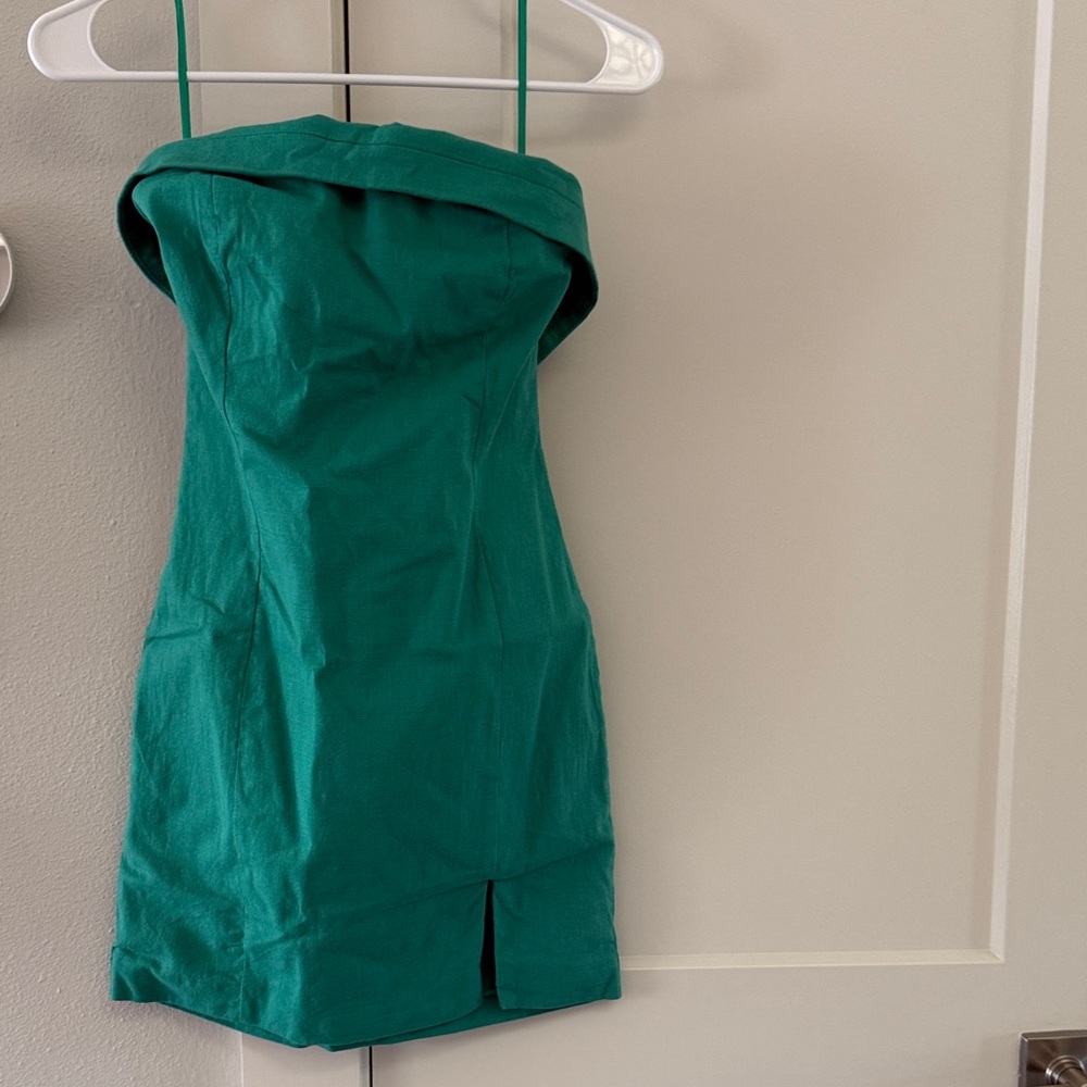 Chic Strapless Green Dress